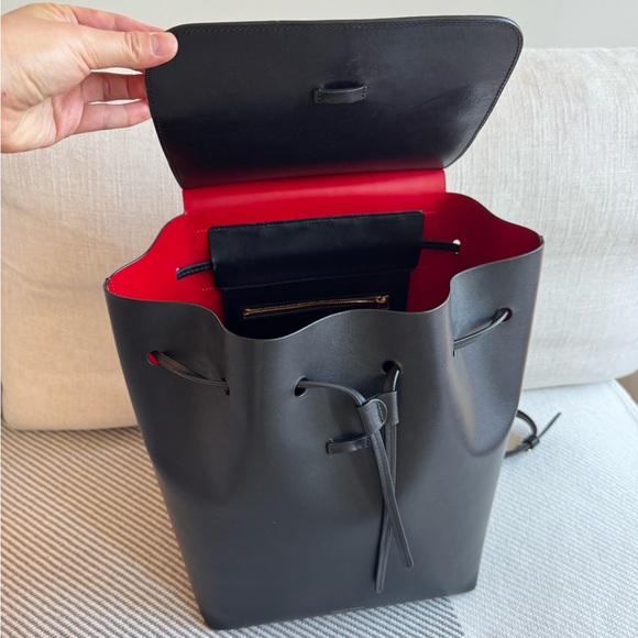 Mansur Gavriel Classic Backpack, Black / Red, regular size - Picture 7 of 13